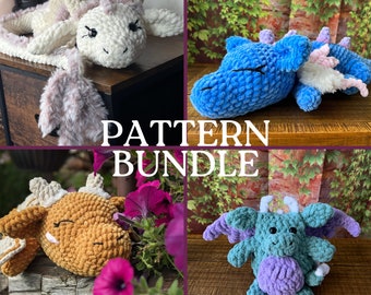 Four Dragons Crochet Patterns BUNDLE