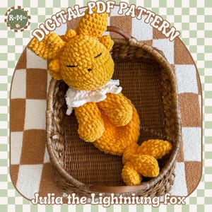 Julia the Lightning Fox Snuggler Digital pattern
