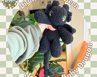 Noteef the Baby Dragon Crochet Pattern REDMILLSCROCHET OFFICIAL