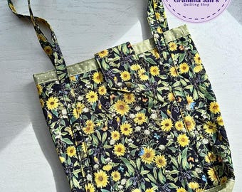 Black with Sunflowers Market Bag