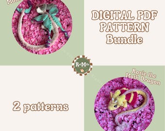 Patrón oficial de crochet digital del dragón polilla
