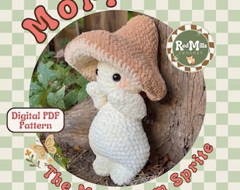 Mort the Mushroom Sprite Crochet Pattern REDMILLSCROCHET OFFICIAL