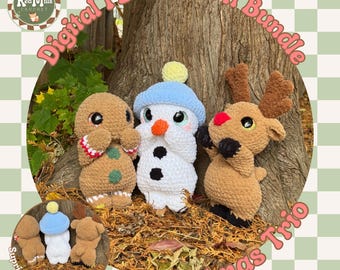 Christmas Bashful Trio Pattern Bundle REDMILLSCROCHET OFFICIAL