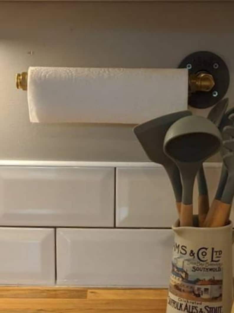 Kitchen Tissue Roll Holder Wall Mounted and Made From Copper Etsy UK
