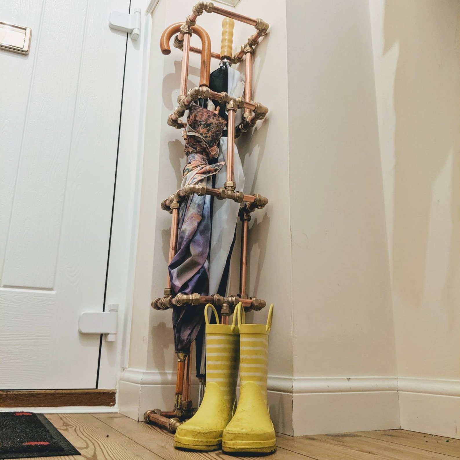 Copper Pipe and Brass Umbrella Stand Holder Vintage Steampunk Etsy