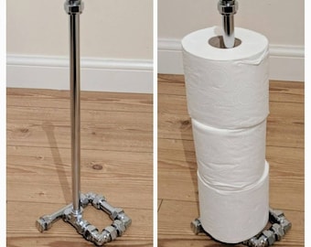 Chrome plated copper pipe tubing industrial toilet paper roll stand holder