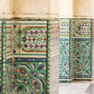 Moroccan Geometric Tile designs at the Hassan II Mosque Photographic Print