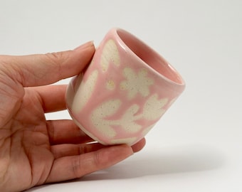 Mini Pink Petal Cup/Planter - NO DRAINAGE