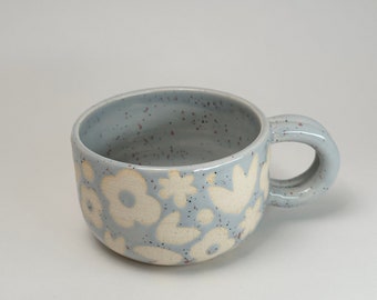 Speckled Blue Petal Mug