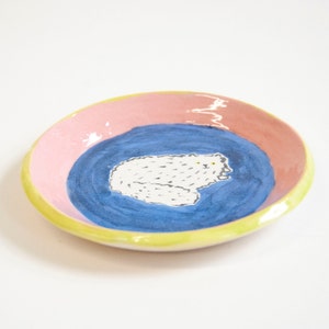 Cute Cat Ring Dish Hand Made Ceramic Ring Dish Hand Painted image 3