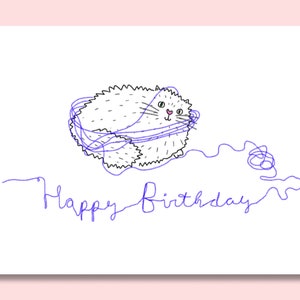 Carte de joyeux anniversaire chat - carte drôle - carte de voeux colorée HBD - carte de chat de fête - maman chat - papa chat - jolie carte illustrée