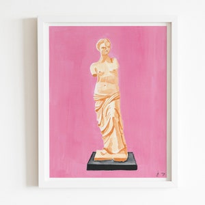 Venus de Milo Wall Art Print - 8x10 Watercolor Gouache Painting - Nursery Decor - Kids Room Art - Illustration