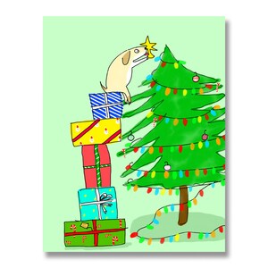 Biglietto di auguri di Natale - Biglietto divertente - Biglietto di auguri colorato di Natale - Biglietto per cani - Mamma cane - Papà cane - Biglietto illustrato