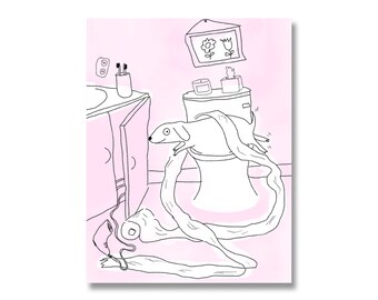 Bad Dog Love Card - Funny Card - Colorful Greeting Card - Dog Card - Dog Mom - Dog Dad - Illustrated Card - Love Card