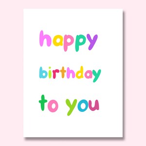 Carte joyeux anniversaire lettres bulles - carte de voeux colorée HBD