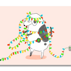 Biglietto di Buon Natale - Biglietto Divertente - Biglietto di Auguri Colorato di Natale - Biglietto Cane - Mamma Cane - Papà Cane - Biglietto Illustrato
