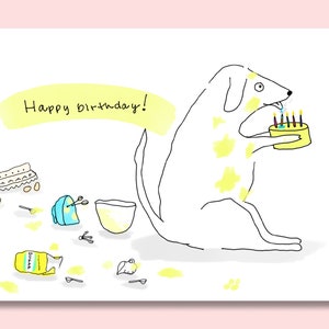 Alles Gute zum Geburtstag Karte - Lustige Karte - HBD Bunte Grußkarte - Party Hundekarte - Hundemama - Hundepapa - Süße Illustrierte Karte