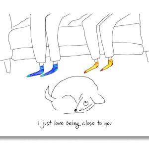 LoveBeingClose to You - Lustige Karte - Bunte Grußkarte - Hundekarte - Hundemama - Hundepapa - Illustrierte Karte - Liebeskarte