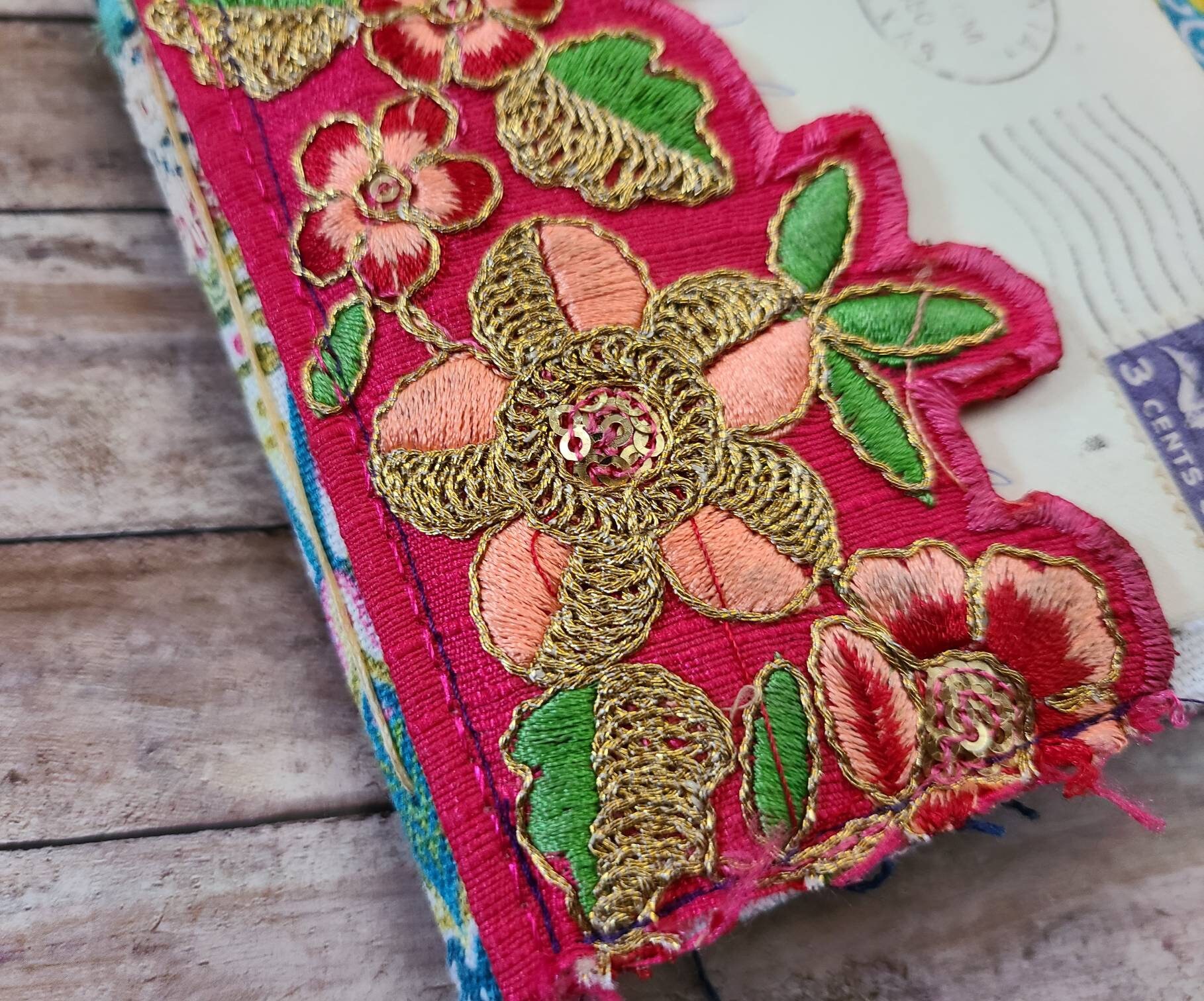 This is a soft cover journal built from Kraftex and fabric Etsy