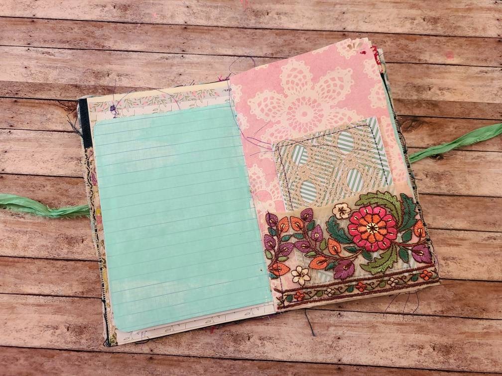 This is a soft cover journal built from Kraftex and fabric Etsy