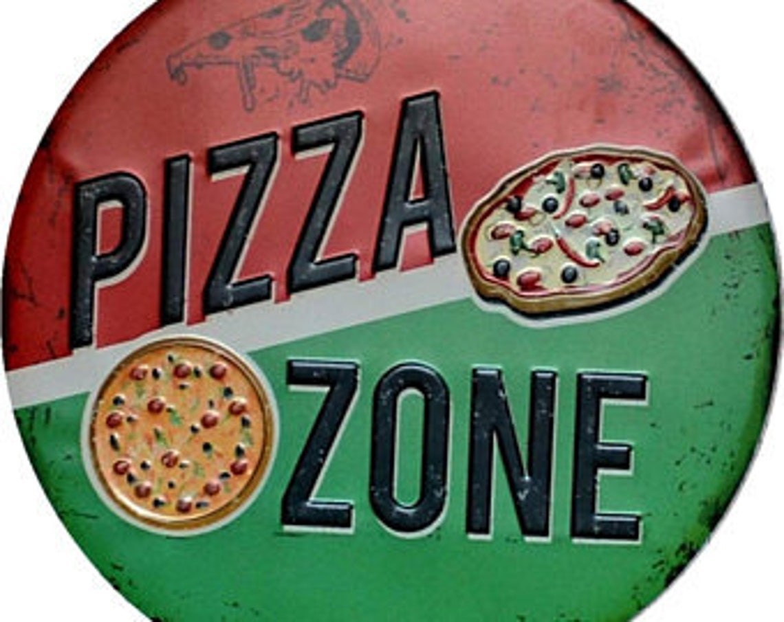 Personalized tin sign Pizza Zone Etsy