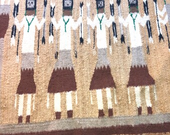 Orignal Navajo native Yei people rug, tapestry 22” x 33”