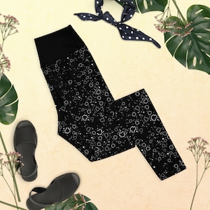 Space! Yoga Leggings Asteroids Inspired 8-bit