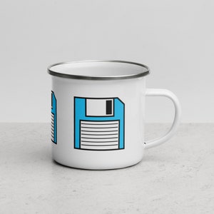 Floppy Disk Enamel Mug