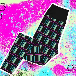 Neon Style Video Game Cartridge Yoga Leggings