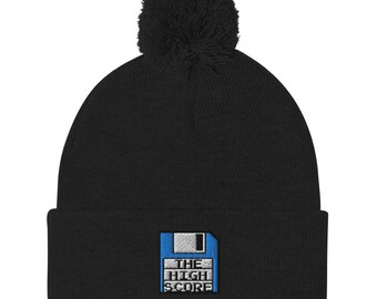 Gorro con pompón de disquete