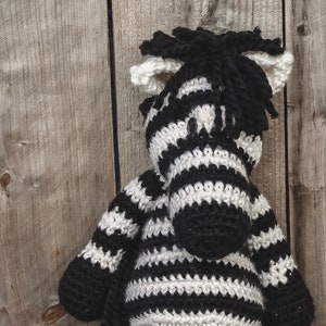 Plush, Crochet, Stuffed Animal, Black, White, Zebra