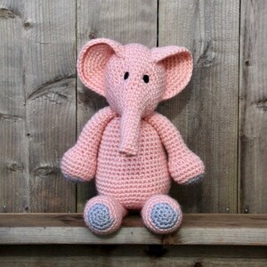 Plush, Crochet, Stuffed Animal, Pink Elephant