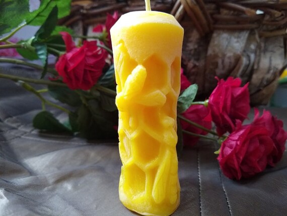 Perfect for allergy sufferers who love candles Organic renewable not chemicals natural air cleaner 100/% Pure Beeswax Candle