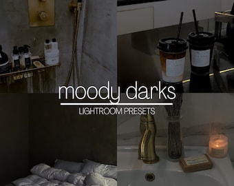 Dark moody Lightroom presets |product preset |Instagram presets |dark presets |interior presets |low exposure |mobile and desktop |aesthetic