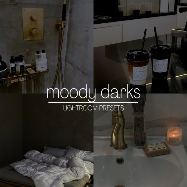 Dark moody Lightroom presets |product preset |Instagram presets |dark presets |interior presets |low exposure |mobile and desktop |aesthetic