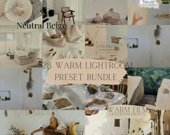Warm Lightroom preset bundle |natural presets |instagram presets |creamy presets |interior presets |neutral presets |mobile and desktop