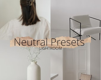 neutral Lightroom mobile and desktop presets |natural presets |white presets |clean presets |bright presets |interior presets |cream presets
