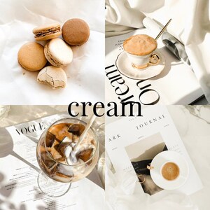 4 cream Lightroom mobile and desktop presets |Blogger presets |beige presets |Instagram presets |Lightroom presets |light presets |coffee