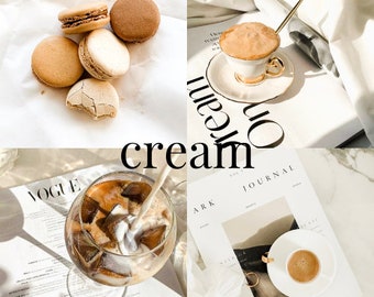 4 cream Lightroom mobile and desktop presets |Blogger presets |beige presets |Instagram presets |Lightroom presets |light presets |coffee