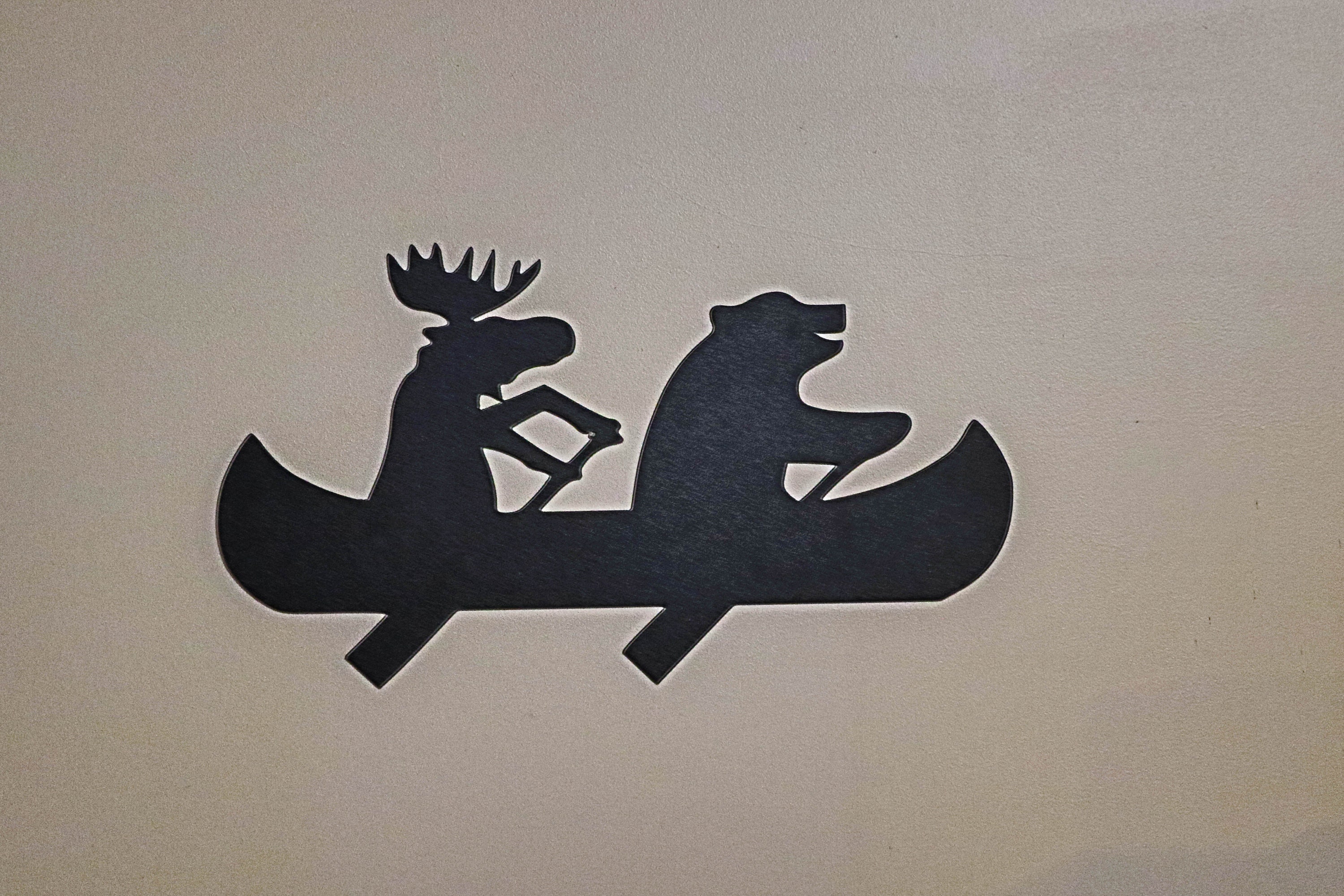 Moose and Bear Canoe Sign/metal Sign/metal Art/moose Sign/bear Etsy