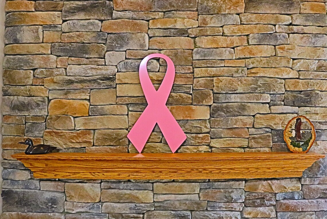 Breast Cancer Awareness Ribbon Metal Sign Etsy New Zealand