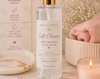 Bagnoschiuma delicato per pelli sensibili / Detergente a pH bilanciato / Detergente intimo per uso esterno / Detergente corpo naturale / Gel doccia per la cura personale