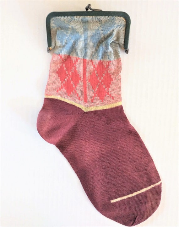 Vintage Stocking Sock Coin Change Purse Christmas Stocking Etsy