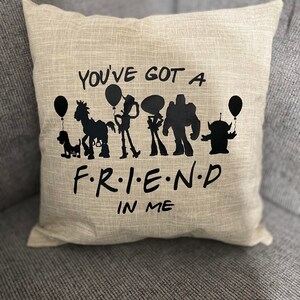 Disney FRIENDS Throw pillow cover, Mickey and friends pillow cover, 18x18 linen Disney friends pillow cover. image 2
