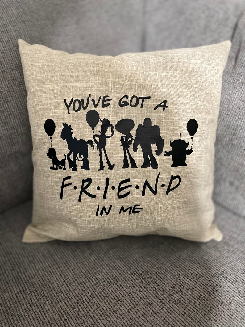 Disney FRIENDS Throw pillow cover, Mickey and friends pillow cover, 18x18 linen Disney friends pillow cover. image 2