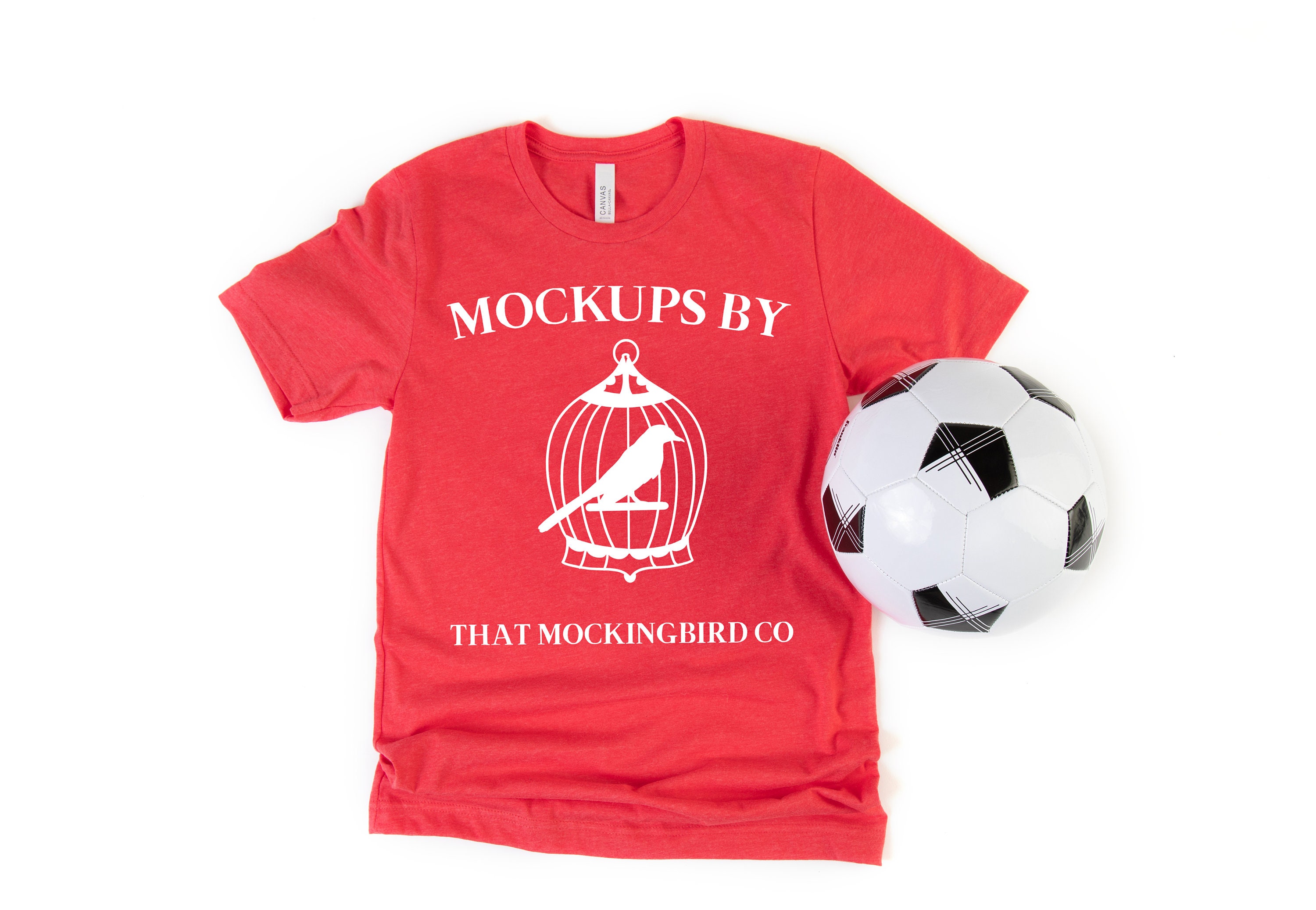 Soccer T-shirt Mock Up / Unisex Bella and Canvas Heather Red | Etsy