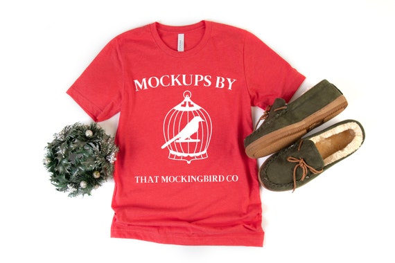 Bella Canvas Christmas T Shirt Flat Lay Unisex Bella And Etsy