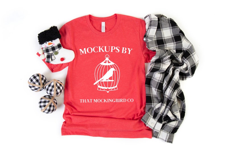 Download Bella Canvas Christmas T Shirt Flat Lay Unisex Bella And Canvas Heather Red 3001 Mock Up Tee Shirt Mock Up 3001cvc T Shirt Mockups Color Art Collectibles Kromasol Com