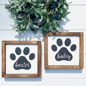 Personalized Dog Paw Wood Sign | wall decor | wood sign | pet sign