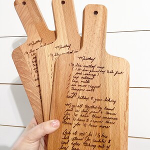 Engraved Handwritten Recipe Cutting Board |  Gift for Mom | Gift for Grandma | Mother&#39;s Day | Christmas Gift | Grandma&#39;s Handwritten Recipe